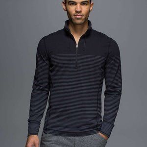 EUC Sweat Session 1/2 Zip *Rulu Ombre Stripe Black Coal